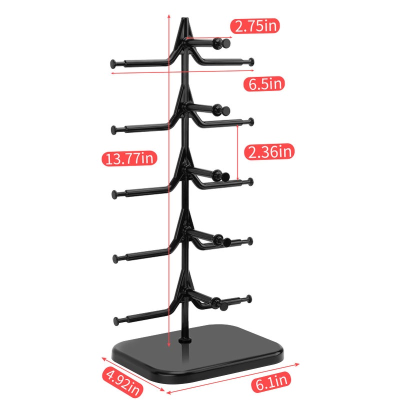 DesignSter Sunglasses Display-2PCS Set Eyeglasses Stand Rack, Sunglasses Organizer Stand, Sunglasses Storage (Black 2pcs) - Image 2